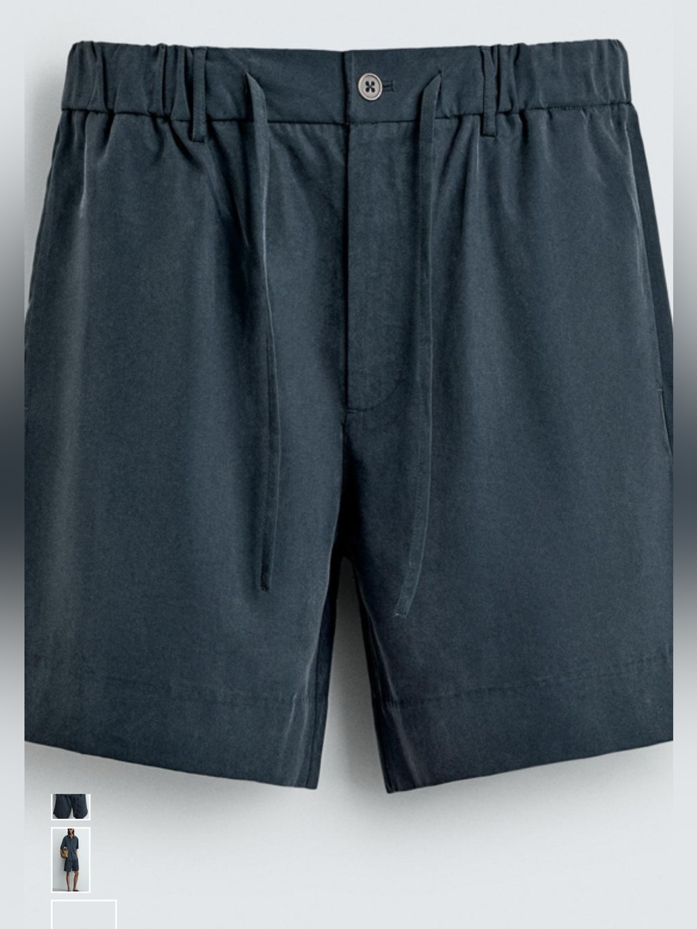 ZARA Men Large Washed Effect Relaxed Fit Shorts in Washed Petrol - NWT